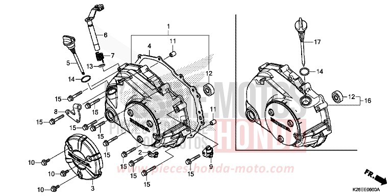 PANNEAU CARTER-MOTEUR D. de MSX125 MAT AXIS GRAY METALLIC (NH303) de 2016
