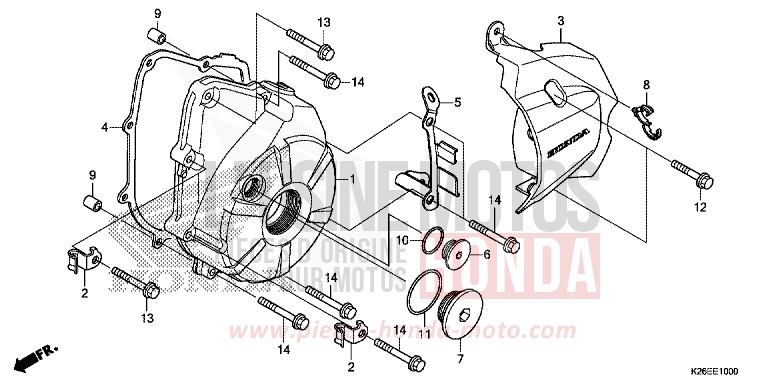PANNEAU CARTER-MOTEUR G. de MSX125 MAT AXIS GRAY METALLIC (NH303) 2016