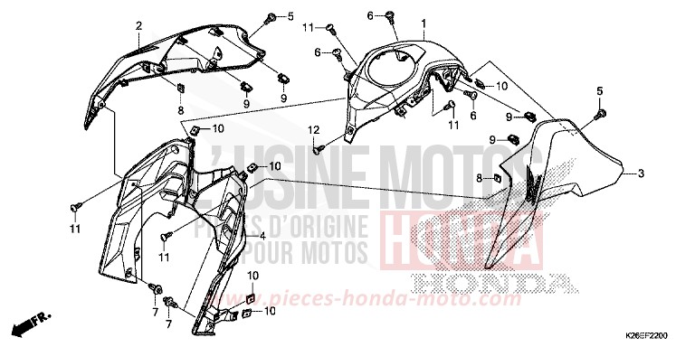 BUSE de MSX125 MAT AXIS GRAY METALLIC (NH303) de 2016