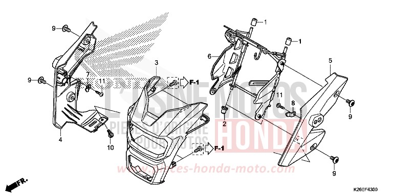 COUVERCLE PHARE de MSX125 MAT AXIS GRAY METALLIC (NH303) 2016