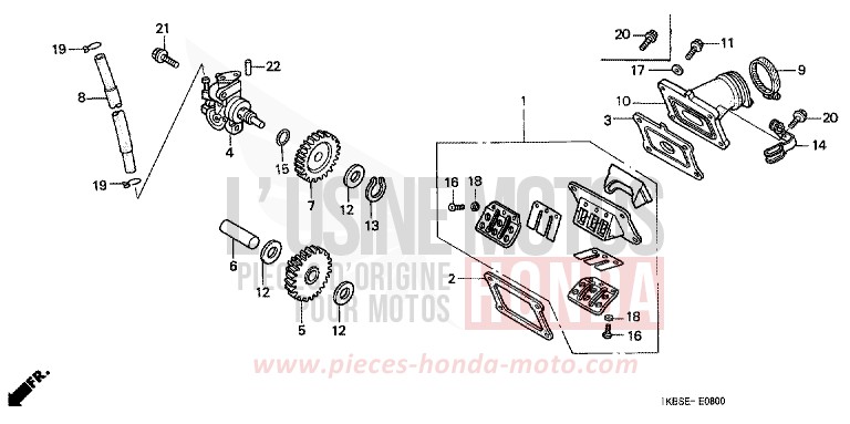 POMPE A HUILE/ANCHE SOUPAPE de NSR125R NOIR (NH1) 2001