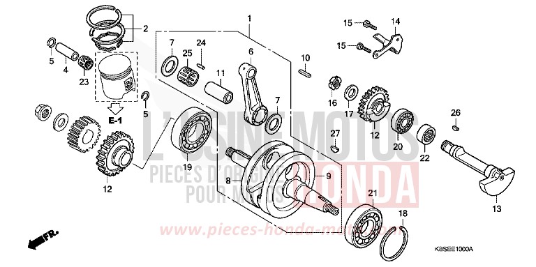 VILEBREQUIN/PISTON de NSR125R NOIR (NH1) 2001