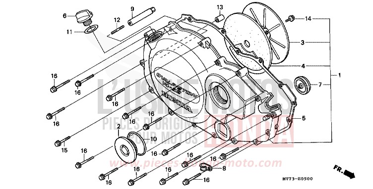 PANNEAU CARTER-MOTEUR D. de NR NR RED (R175) 1992