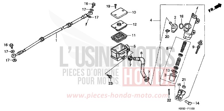 MAITRE-CYLINDRE FREIN AR. de NSR125R NOIR (NH1) 2001