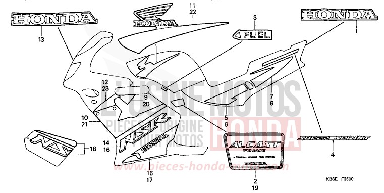 MARQUE/RAYURE de NSR125R NOIR (NH1) 2001