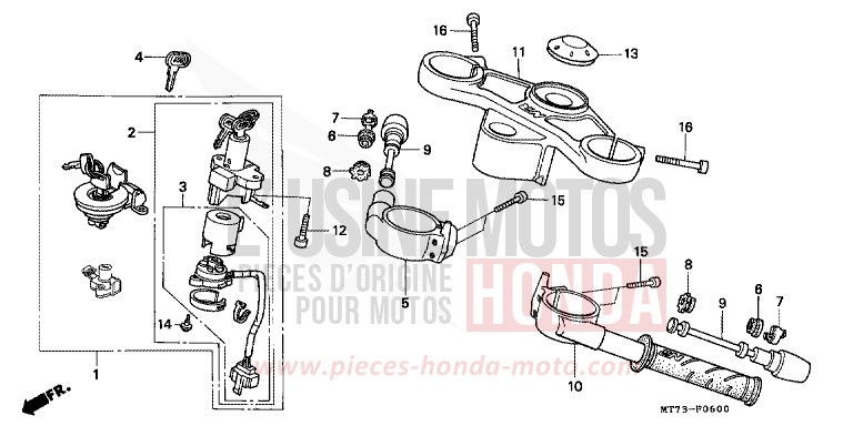 TUYAU DE GUIDON/PONT SUPERIEUR de NR NR RED (R175) 1992