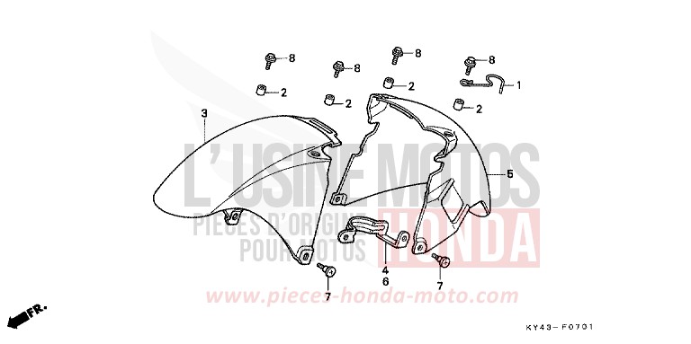 AILE AVANT (2) de NSR125R NASHI (NASHI) de 1989