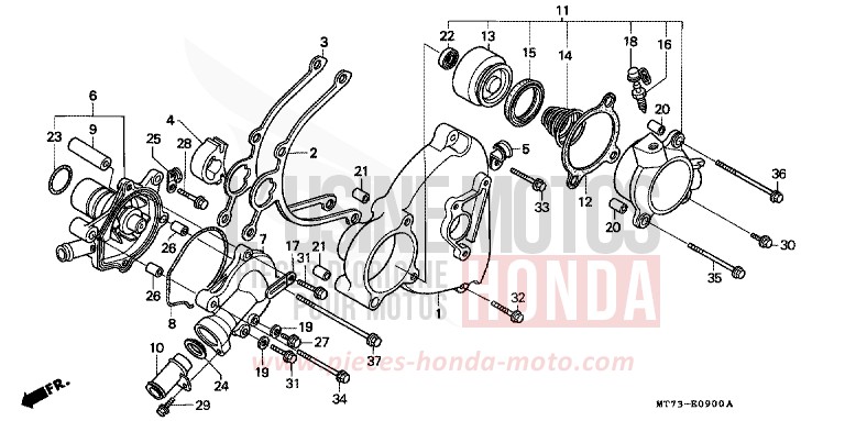 PANNEAU CARTER-MOTEUR G./ POMPE A EAU de NR NR RED (R175) 1992