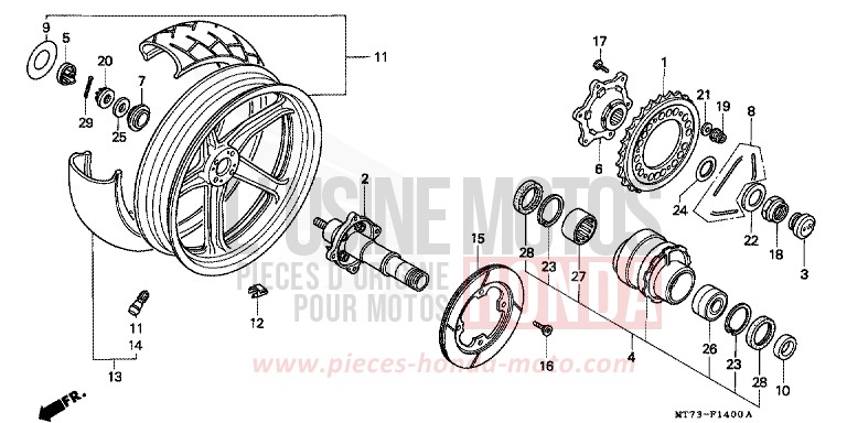 ROUE ARRIERE de NR NR RED (R175) 1992