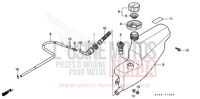 RESERVOIR D'HUILE de NSR125R REAL WHITE (NH250K) de 1989