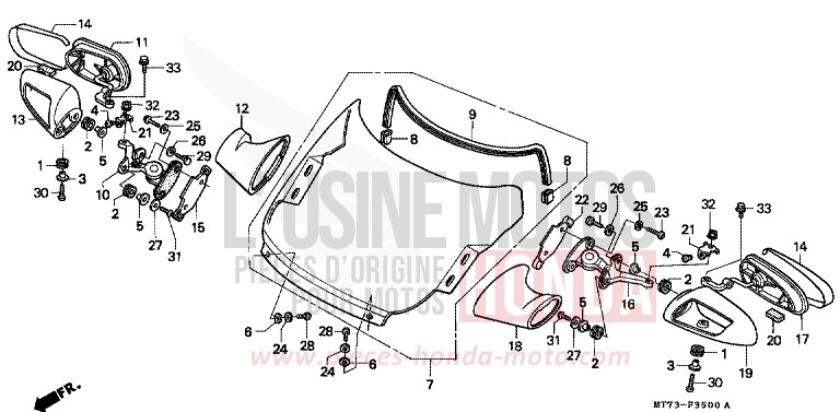 WIND SCREEN/RETROVISEUR de NR NR RED (R175) 1992