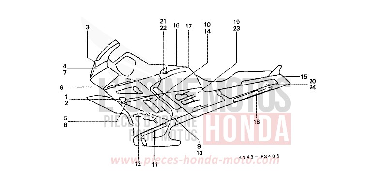RAYURE/MARQUE (7) de NSR125R REAL WHITE (NH250H) 1992