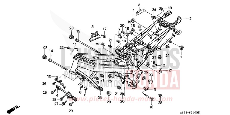 CARROSSERIE DE CHASSIS de NTV NOIR (NH1) 1993