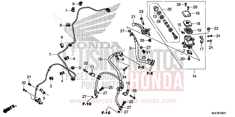 MAITRE-CYLINDRE FREIN AV. (CBR650FA) (1) de CBR650F GRAPHITE BLACK (NHB01) de 2014
