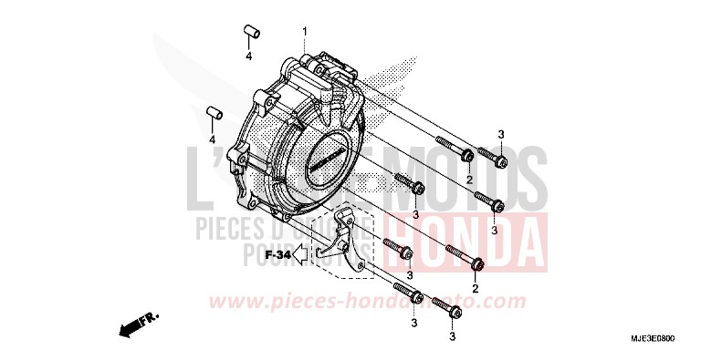 COUVERCLE DE GENERATRICE de CBR650F SWORD SILVER METALLIC (NHA95) de 2014