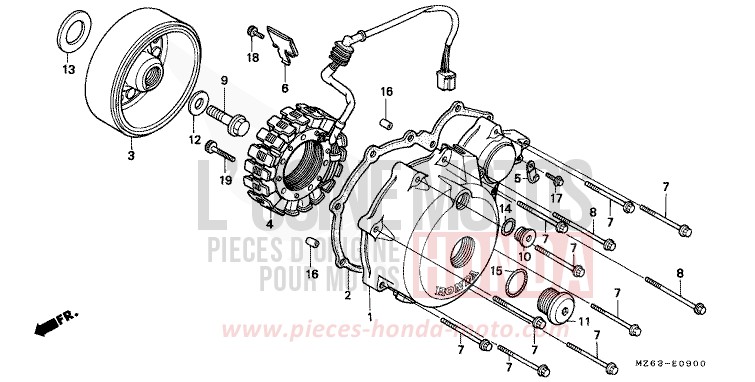 PANNEAU CARTER-MOTEUR G./ GENERATRICE de NTV PEARL ATLANTIS BLUE (B142) 1995