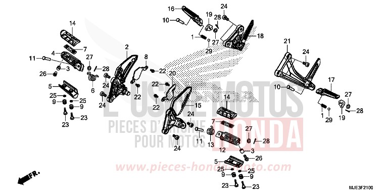 MARCHE de CBR650F PEARL METALLOID WHITE (NHA96) de 2014