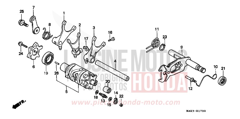 TAMBOUR DE CHANGEMENT de SLR BEAK YELLOW (Y132) 1997