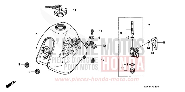 RESERVOIR A CARBURANT (1) de SLR BEAK YELLOW (Y132) de 1997
