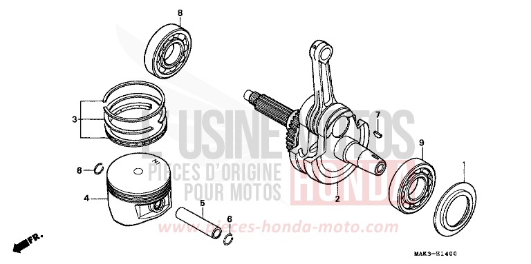 PISTON/VILEBREQUIN de SLR SPARKLING RED (R127) 1997