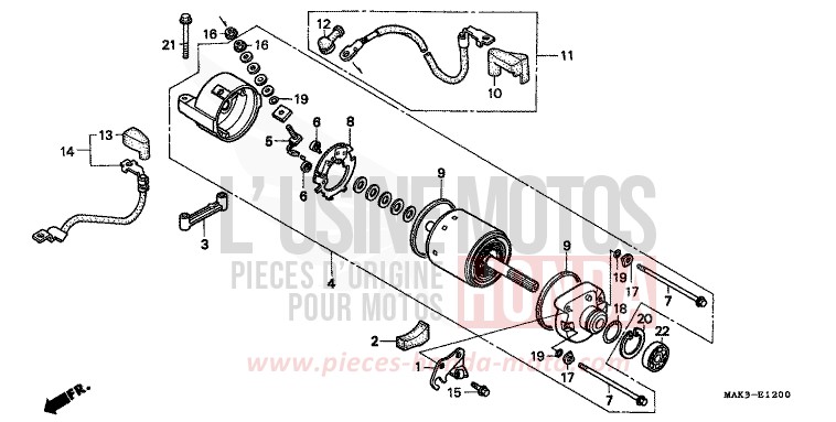 MOTEUR DE DEMARRAGE de SLR BEAK YELLOW (Y132) 1998