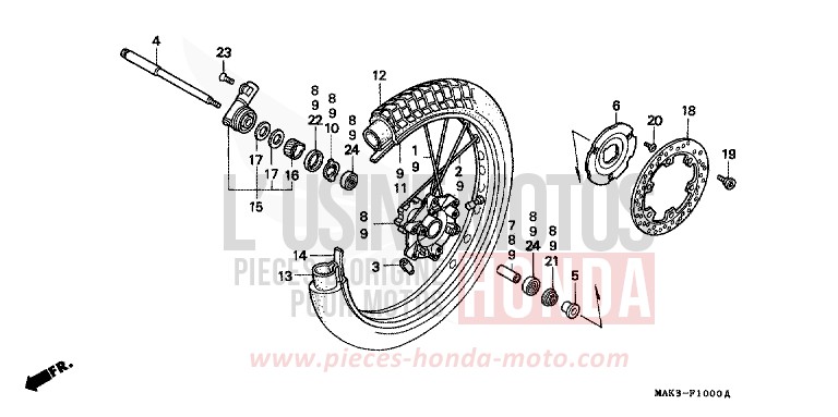 ROUE AVANT de SLR BEAK YELLOW (Y132) 1998