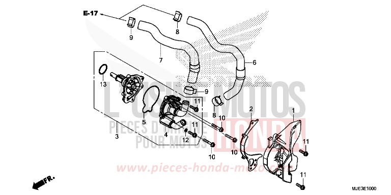 POMPE A EAU de CBR650F PEARL METALLOID WHITE (NHA96K) de 2014