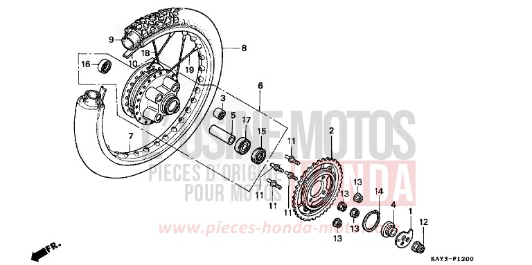 ROUE ARRIERE de Transcity NASHI (NASHI) 1989