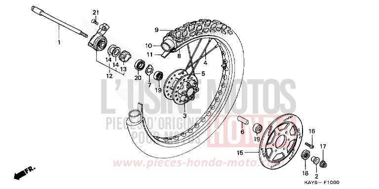 ROUE AVANT de Transcity PEARL ATLANTIS BLUE (B142H) 1995