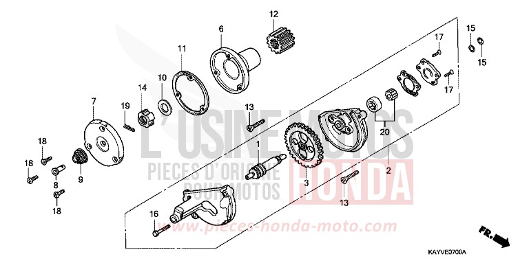 POMPE A HUILE de Transcity RADIANT RED METALLIC (R218K) de 1997