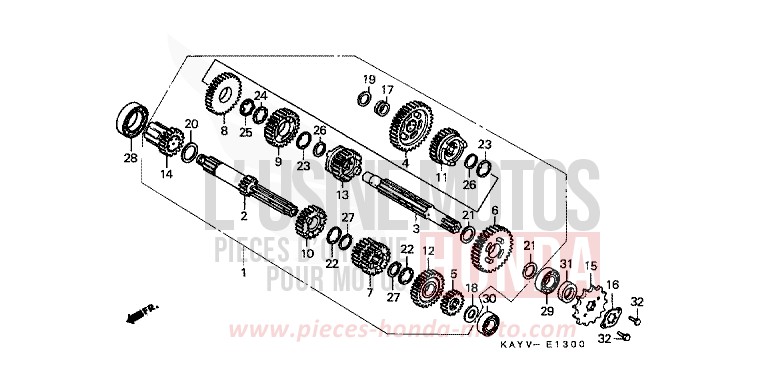 BOITE DE VITESSES de Transcity RADIANT RED METALLIC (R218K) de 1997