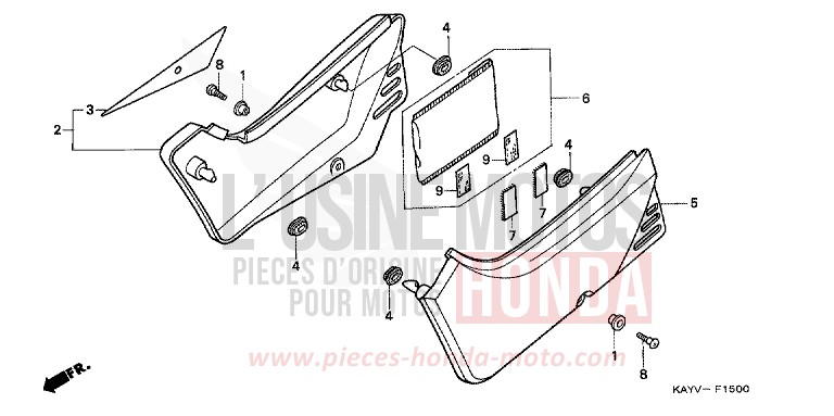 COUVERCLE LATERAL de Transcity RADIANT RED METALLIC (R218K) de 1997