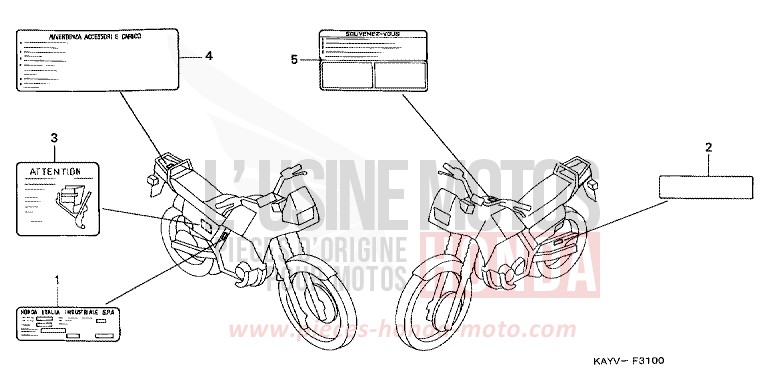 ETIQUETTE DE PRECAUTIONS de Transcity RADIANT RED METALLIC (R218K) de 1997
