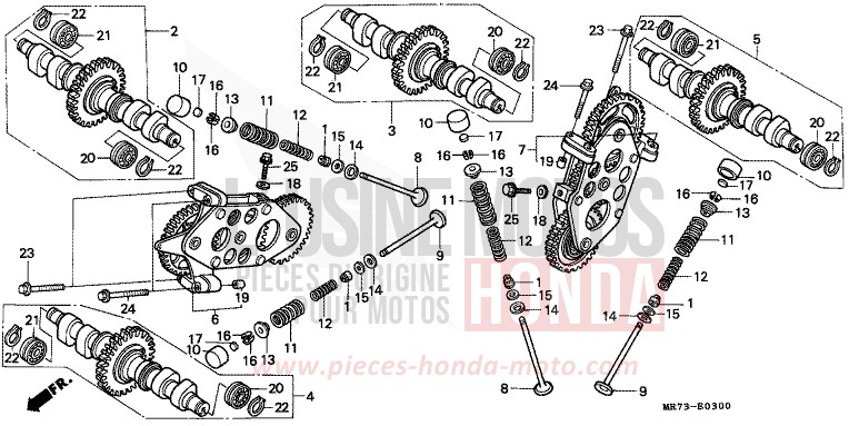 ARBRE A CAMES/SOUPAPE de RC30 PEARL CRYSTAL WHITE (NH193H) 1988