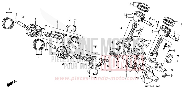 VILEBREQUIN/PISTON de RC30 PEARL CRYSTAL WHITE (NH193H) 1988