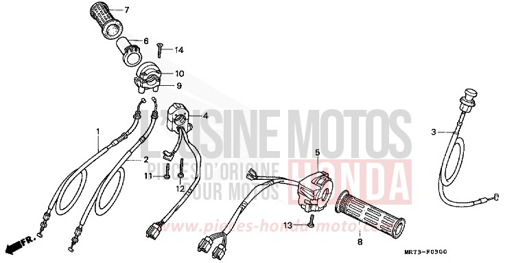 COMMUTATEUR/CABLE de RC30 PEARL CRYSTAL WHITE (NH193H) 1988