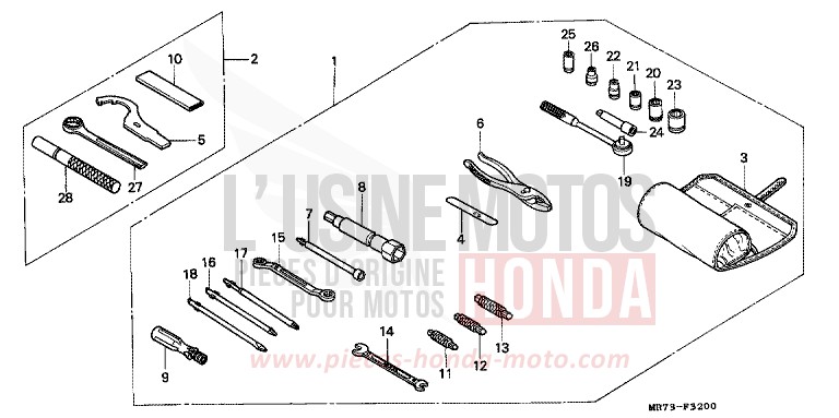 OUTILS de RC30 PEARL CRYSTAL WHITE (NH193H) 1988
