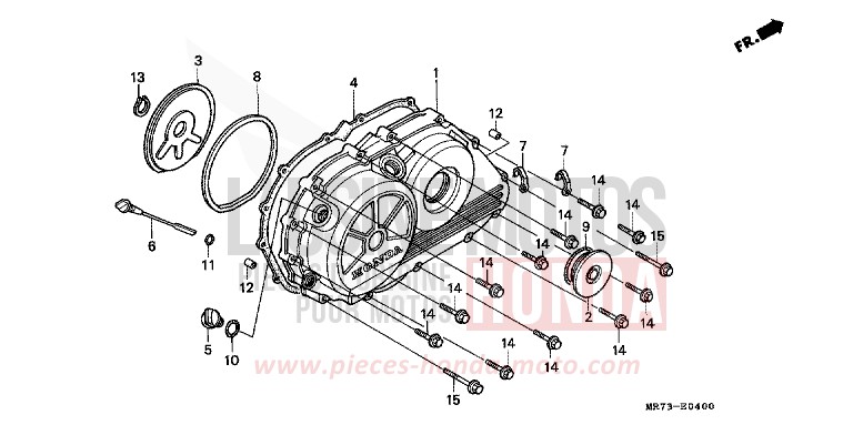 PANNEAU CARTER-MOTEUR D. de RC30 PEARL CRYSTAL WHITE (NH193H) 1989