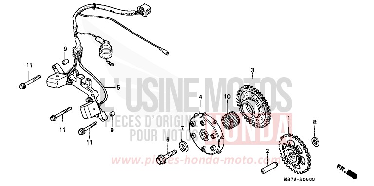 GENERATEUR D'IMPULSIONS/ EMBRAYAGE DE DEMARRAGE de RC30 PEARL CRYSTAL WHITE (NH193H) 1989