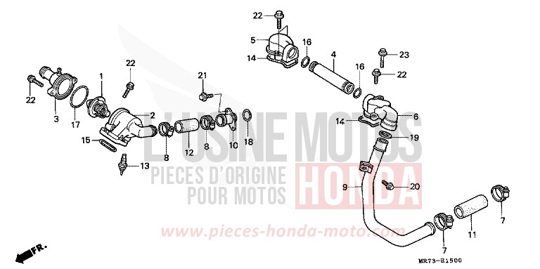 POMPE A EAU/THERMOSTAT de RC30 PEARL CRYSTAL WHITE (NH193H) 1989