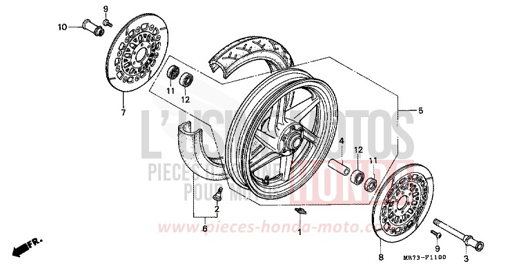 ROUE AVANT de RC30 PEARL CRYSTAL WHITE (NH193H) 1989