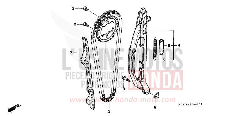 CHAINE A CAMES/TENDEUR de XR250R FIGHTING RED (R134) 2001