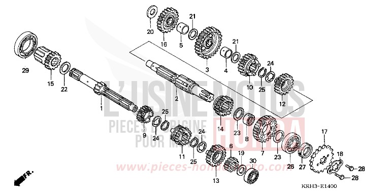 BOITE DE VITESSES de XR125L FIGHTING RED (R134) de 2003