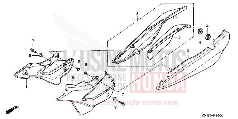 COUVERCLE LATERAL de XR125L FIGHTING RED (R134) de 2003