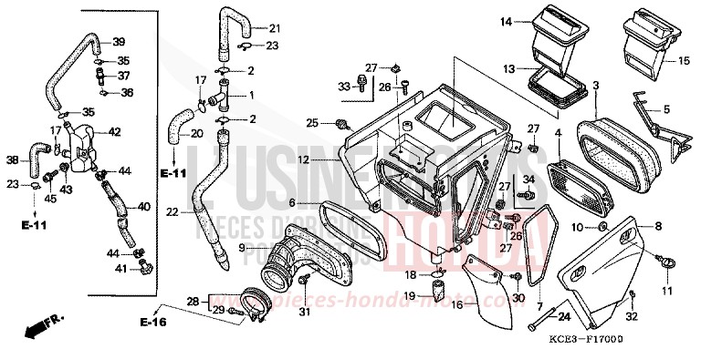 FILTRE A AIR de XR250R FIGHTING RED (R134) 2002