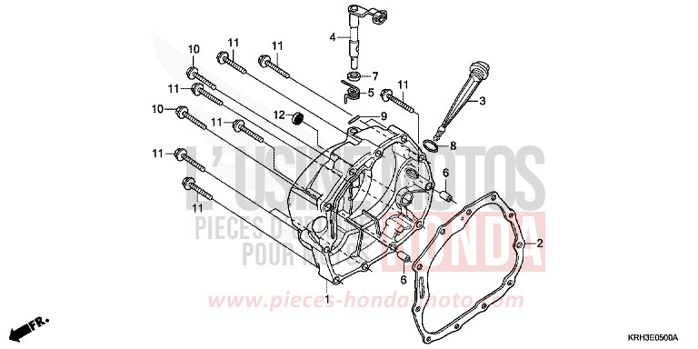 PANNEAU CARTER-MOTEUR D. de XR125L NOIR (NH1) de 2004
