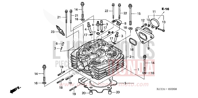 CULASSE de XR250R FIGHTING RED (R134) 2004