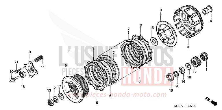 EMBRAYAGE de XR250R FIGHTING RED (R134) 2004