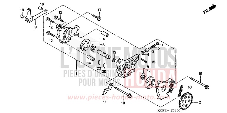 POMPE A HUILE de XR250R FIGHTING RED (R134) 2004