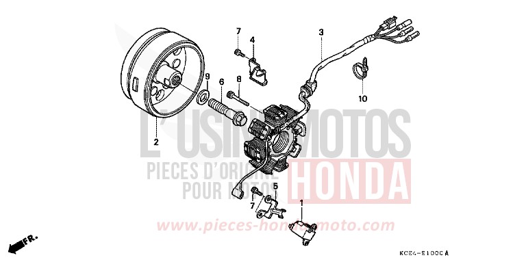 GENERATRICE de XR250R FIGHTING RED (R134) 2004
